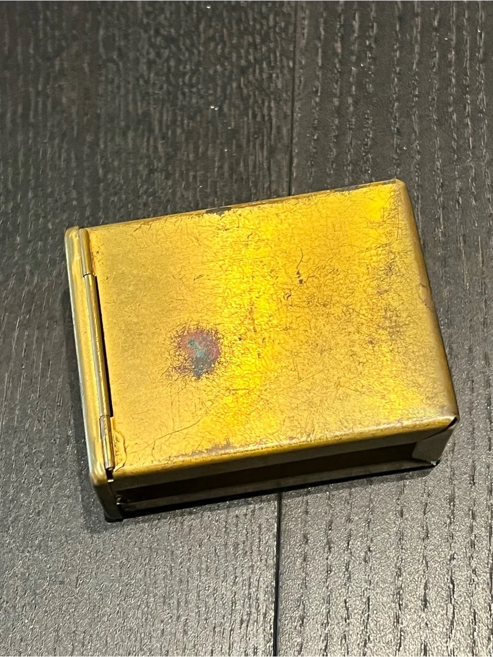 Vintage Gold Hawaiian Islands Matchbox Case